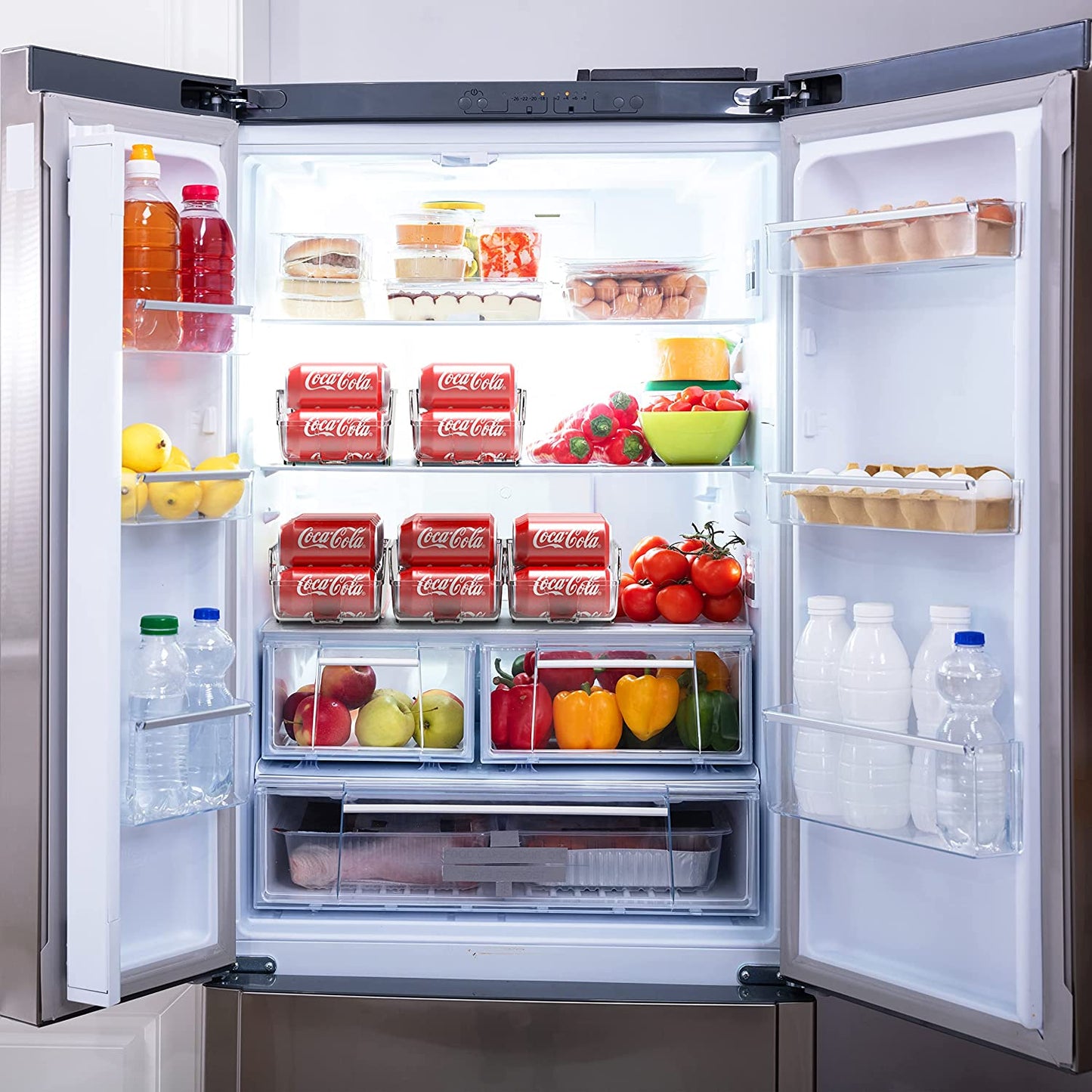 Soda Can Organizer for Pantry/Refrigerator, Clear, Set of 2