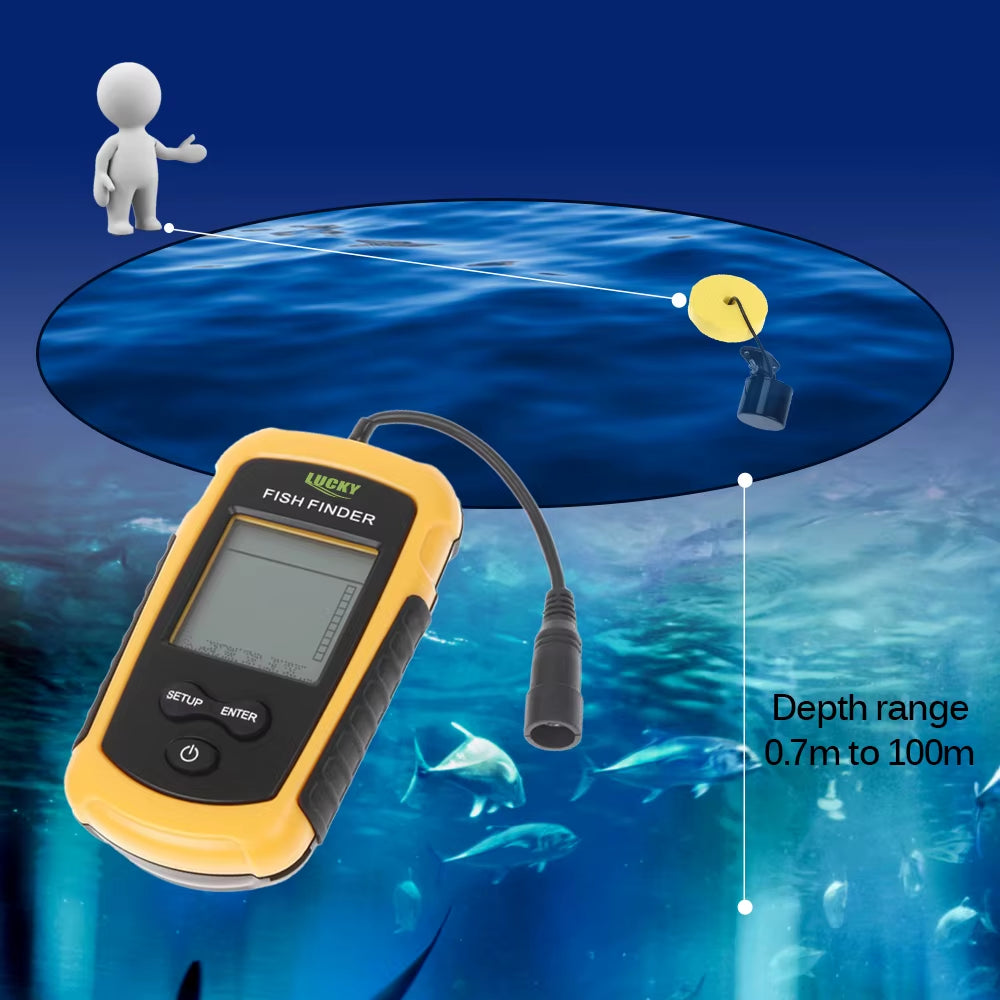FF1108-1 Portable Fish Finder Ice Fishing Sonar Sounder Alarm Transducer Fishfinder 0.7-100M Fishing Echo Sounder