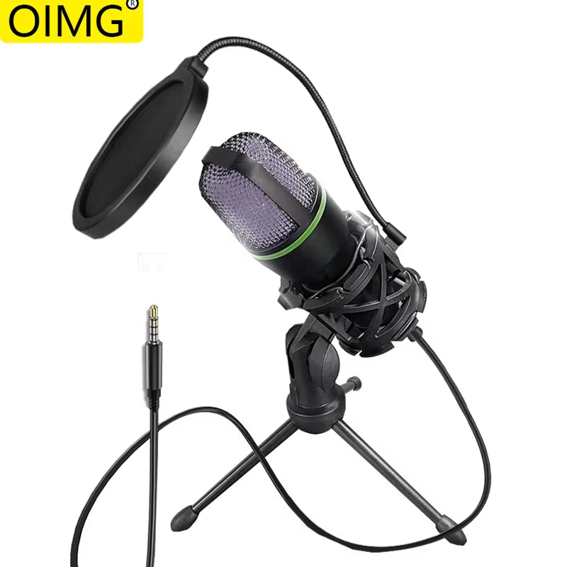 AUX 3.5MM Condenser Microphones for PC Computer Laptop Video Singing Gaming Recording Professional USB RGB Anti-Spray Microfon