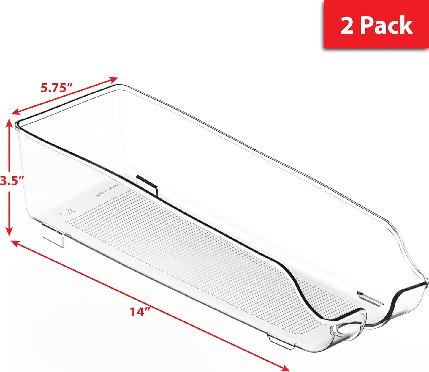 Soda Can Organizer for Pantry/Refrigerator, Clear, Set of 2