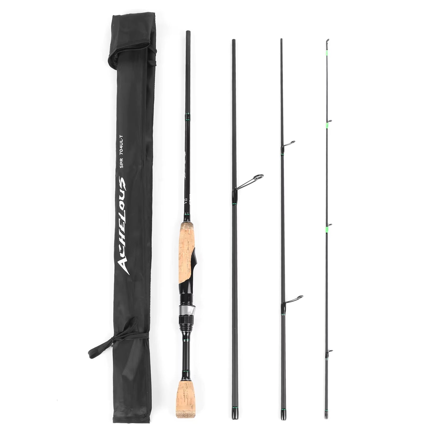 Portable Travel Spinning Fishing Rod Lightweight Carbon Fiber 4 Pieces Fishing Pole Telescopic Fishing Rod Fishing Tools Outdoor