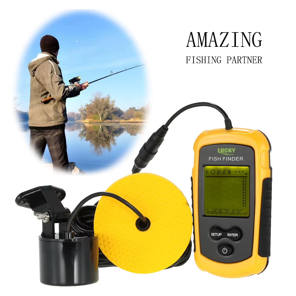 FF1108-1 Portable Fish Finder Ice Fishing Sonar Sounder Alarm Transducer Fishfinder 0.7-100M Fishing Echo Sounder