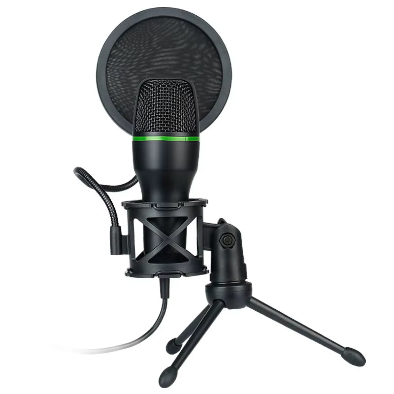 AUX 3.5MM Condenser Microphones for PC Computer Laptop Video Singing Gaming Recording Professional USB RGB Anti-Spray Microfon