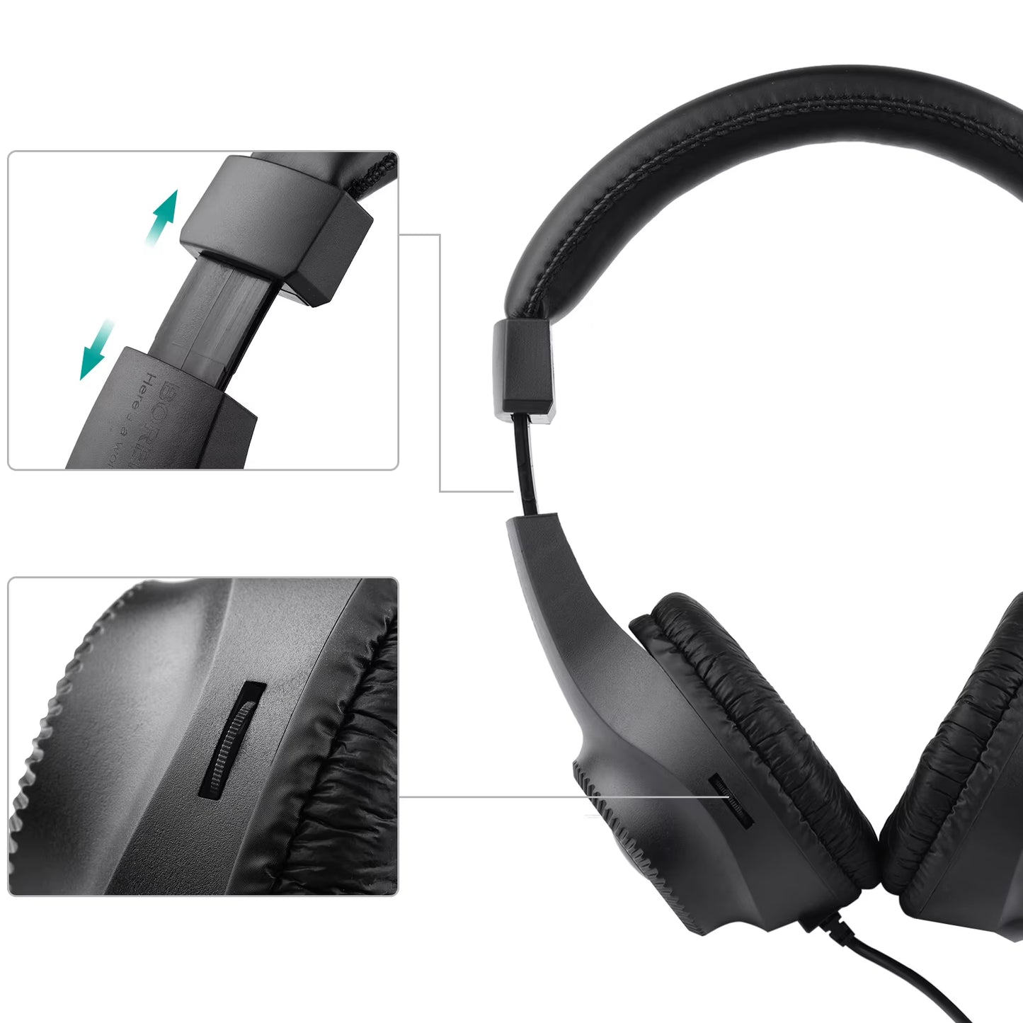 Wired Stereo Monitor Headphones Over-Ear Headset with 50Mm Driver 6.5Mm Plug for Guitar Amplifier Electric Piano Audio Mixer