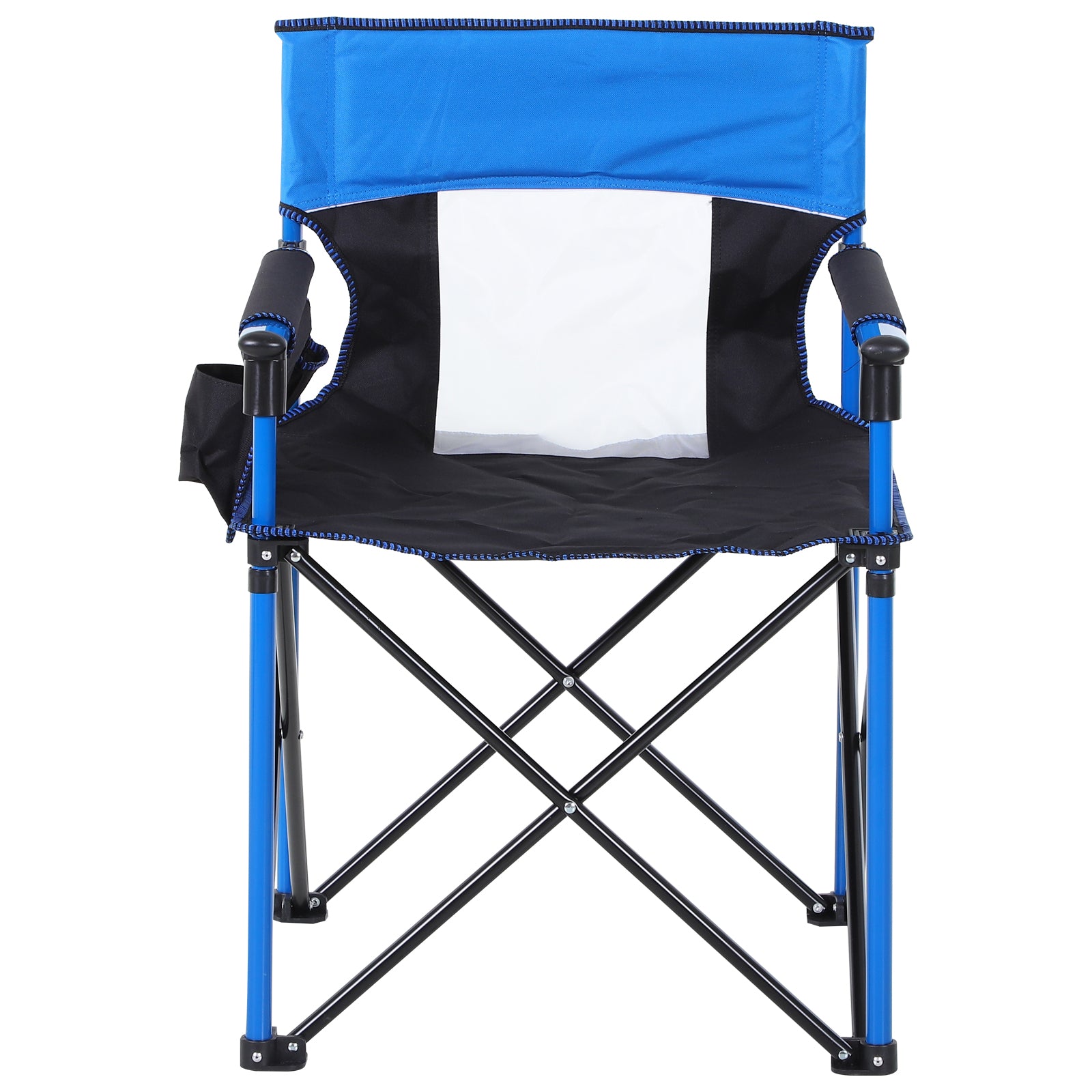 Outdoor Folding Camping Fishing Chair W/ Cup Holder, Phone Pocket, Backrest