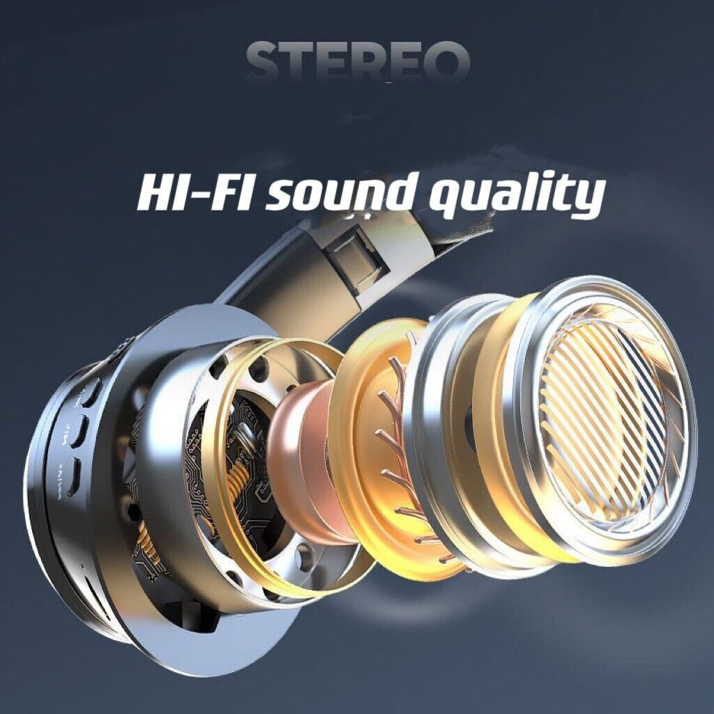 Wireless Bluetooth Headphones with Noise Cancelling Over-Ear Earphones 5.2 UK