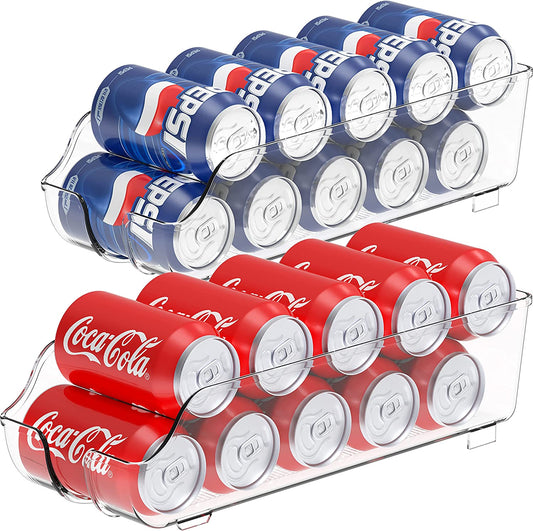 Soda Can Organizer for Pantry/Refrigerator, Clear, Set of 2