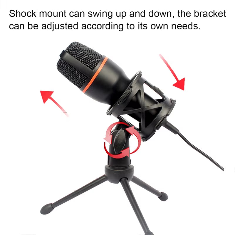 AUX 3.5MM Condenser Microphones for PC Computer Laptop Video Singing Gaming Recording Professional USB RGB Anti-Spray Microfon