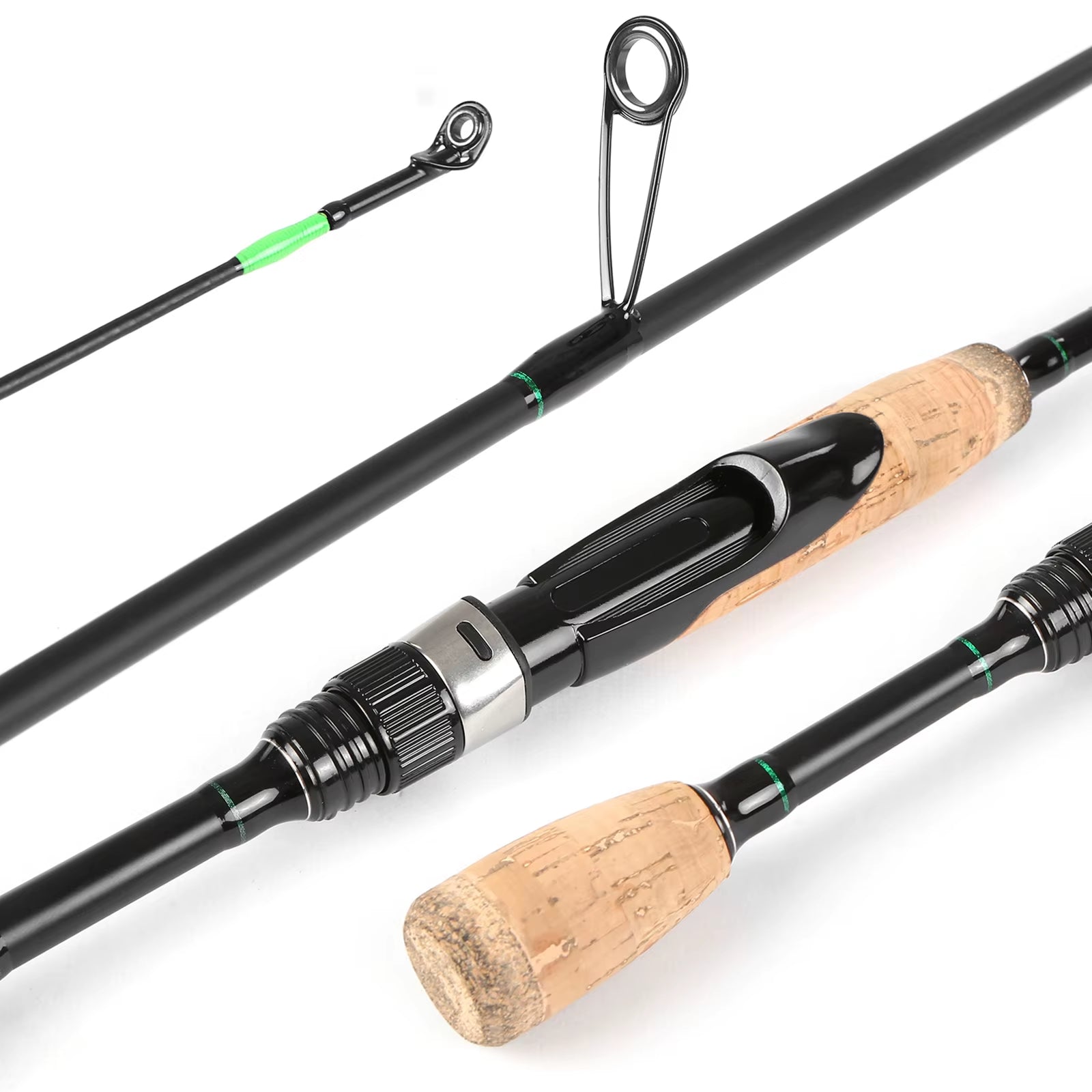 Portable Travel Spinning Fishing Rod Lightweight Carbon Fiber 4 Pieces Fishing Pole Telescopic Fishing Rod Fishing Tools Outdoor
