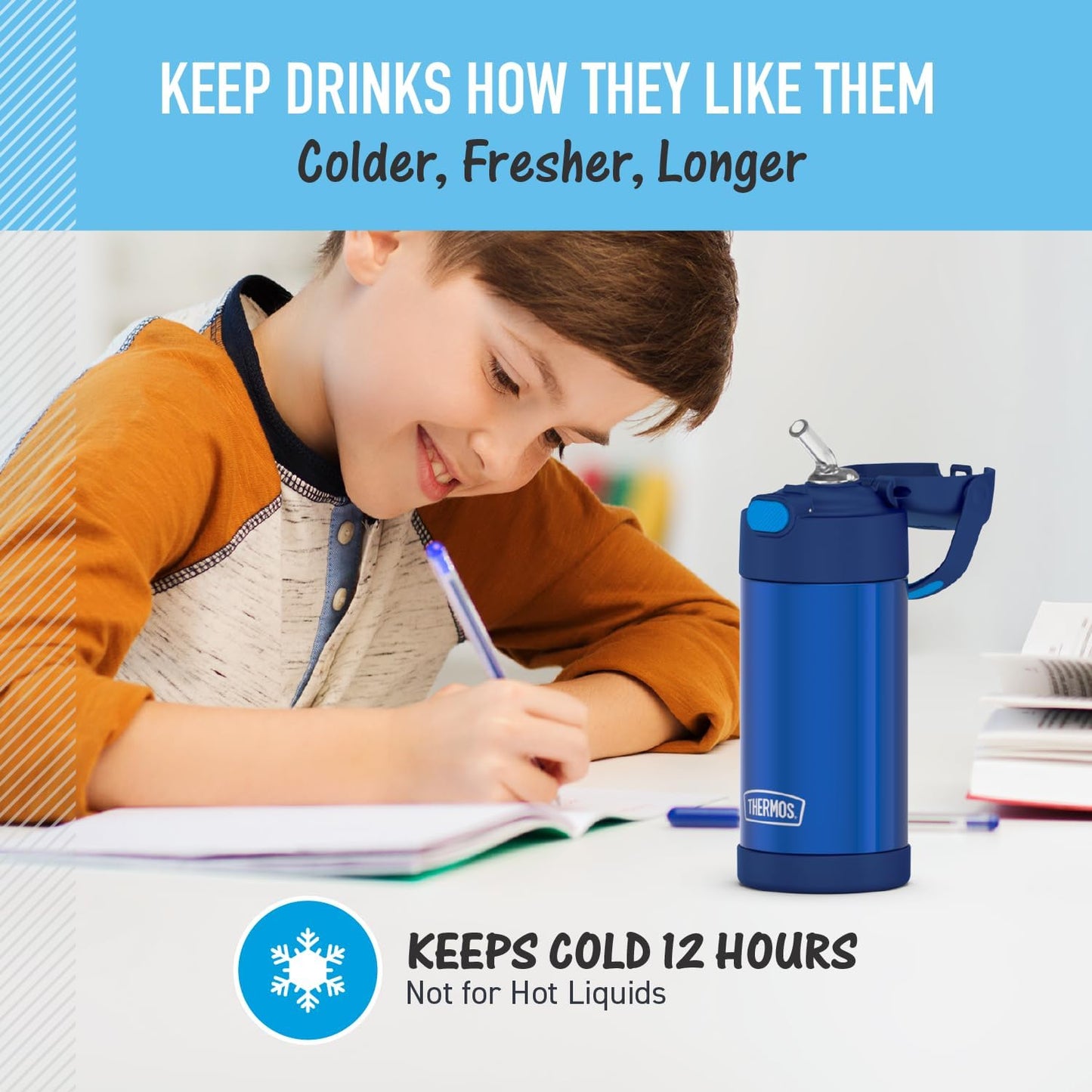 12-Ounce Funtainer Bottle, Blue