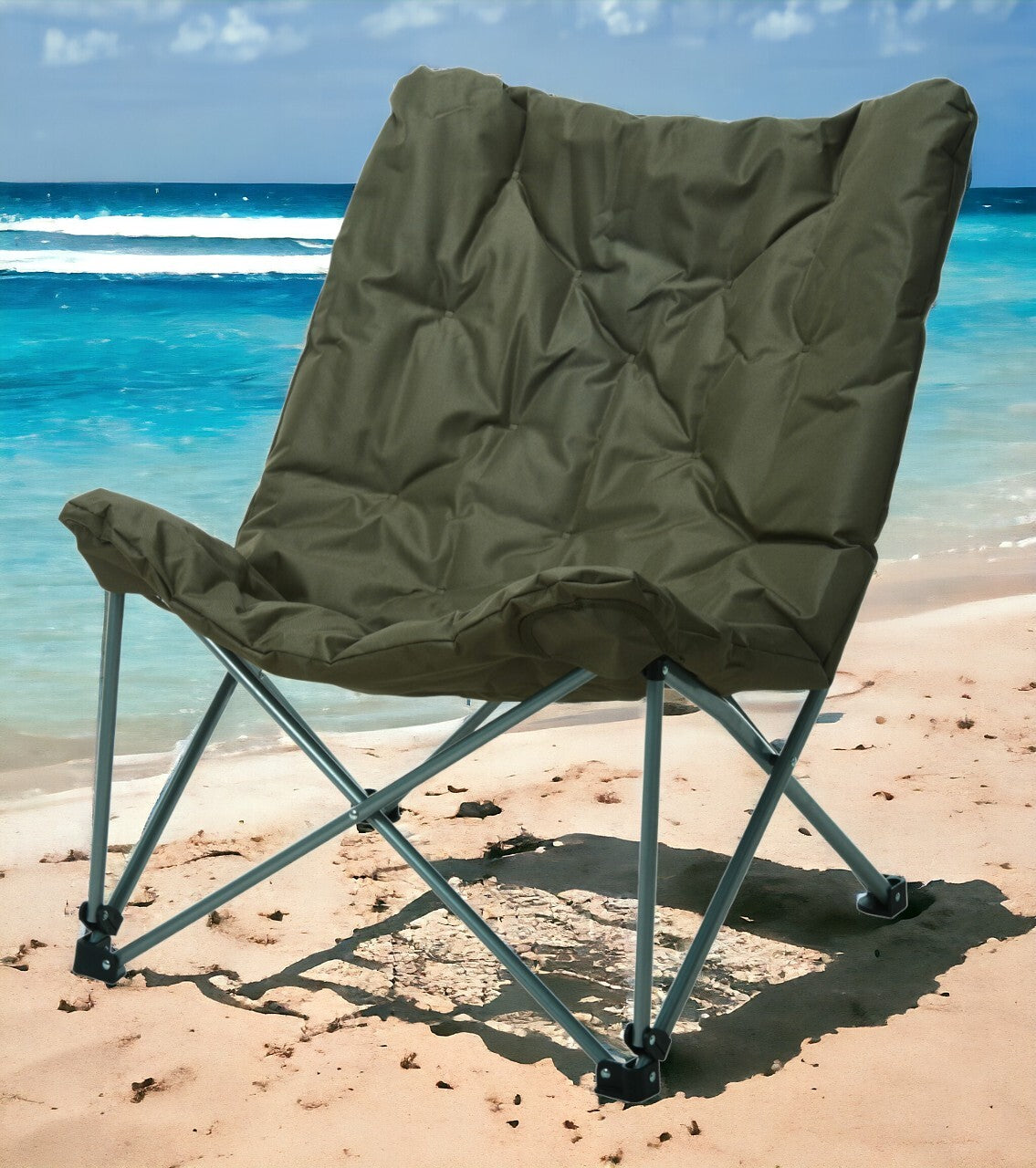 Oversized Butterfly Camping Folding Chair Moon Padded Fishing Portable Cushioned