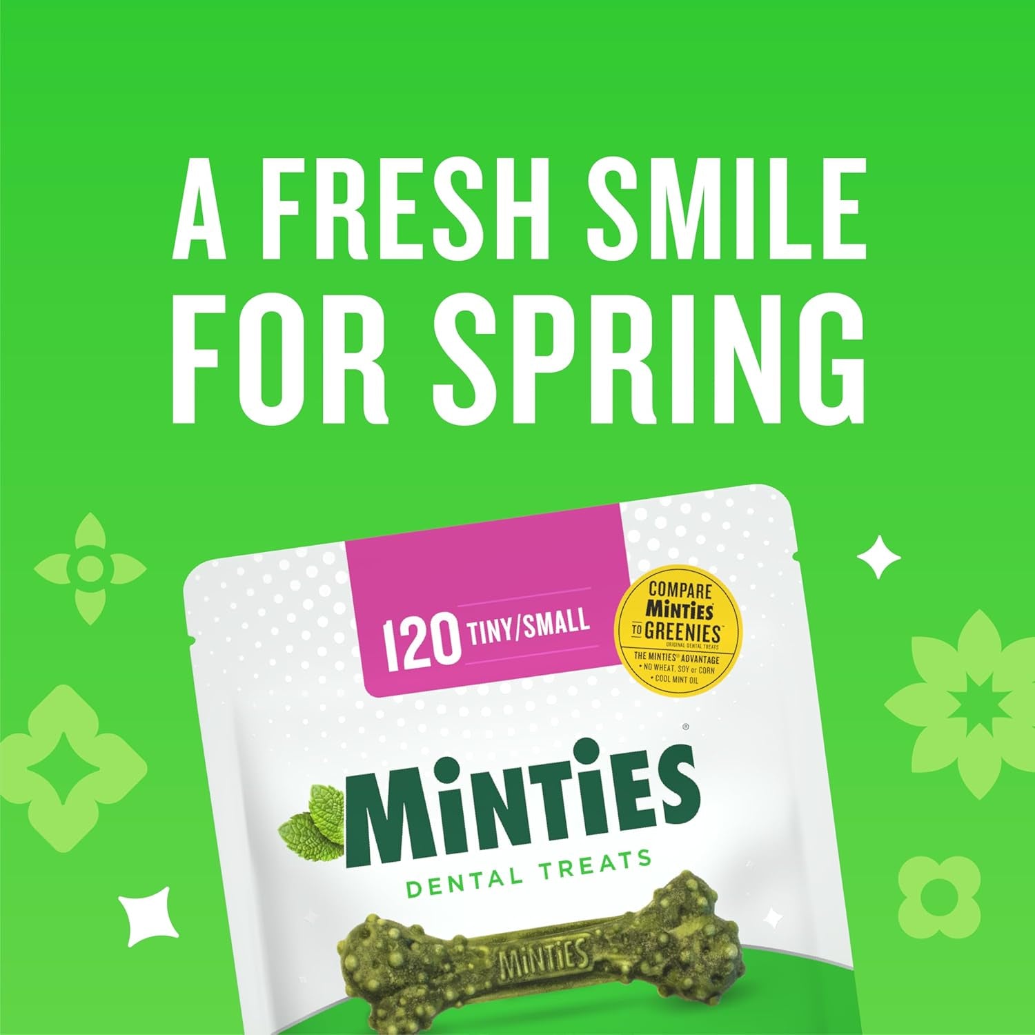 Dental Chews for Dogs, 40 Count, Vet-Recommended Mint-Flavored Dental Treats for Tiny/Small Dogs 5-24 Lbs, Dental Bones Clean Teeth, Fight Bad Breath, and Removes Plaque and Tartar