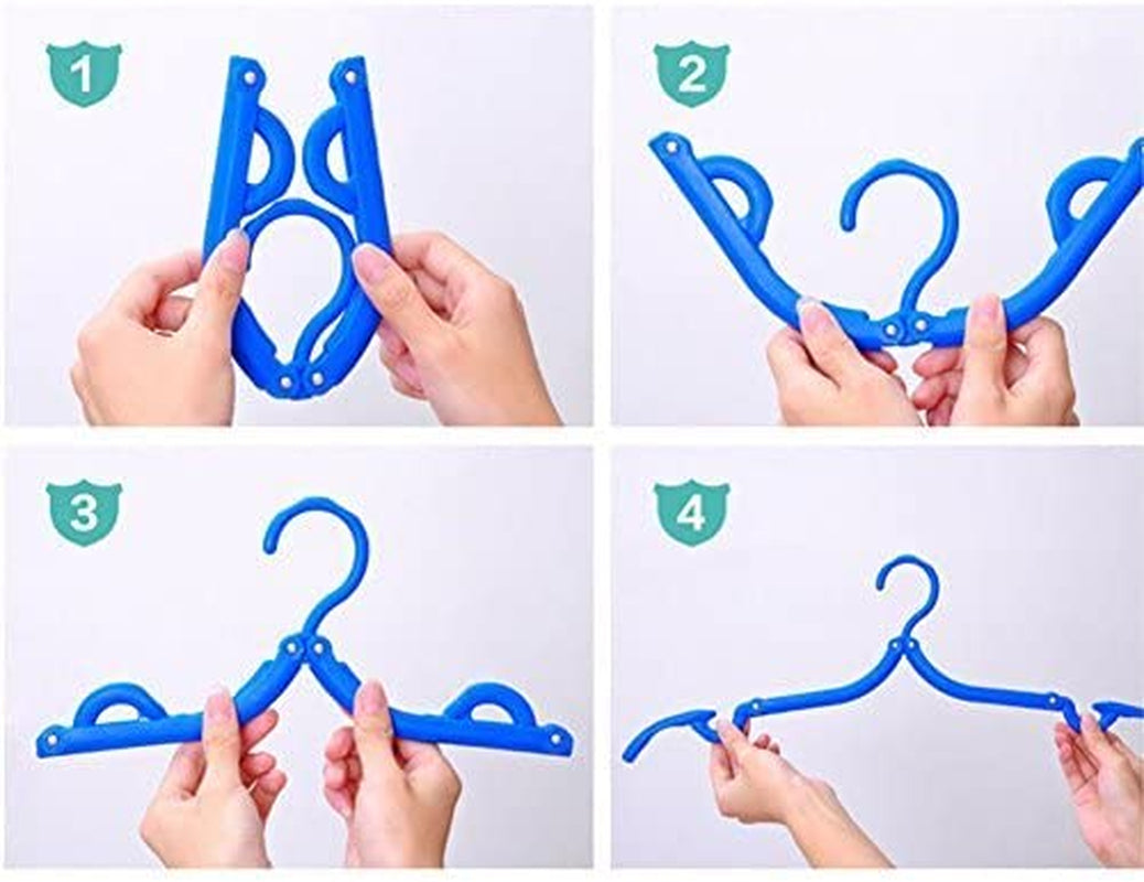 10 Pcs Plastic Travel Hangers - Portable Foldable Clothes Drying Rack for Travel