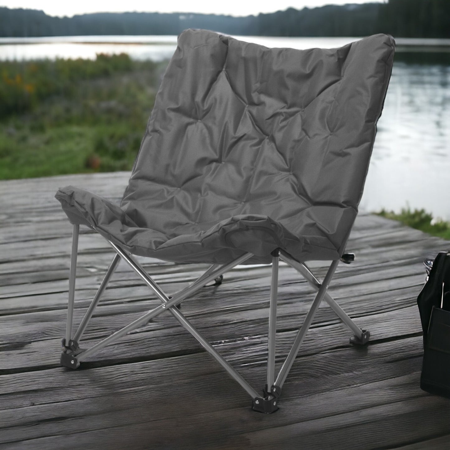 Oversized Butterfly Camping Folding Chair Moon Padded Fishing Portable Cushioned