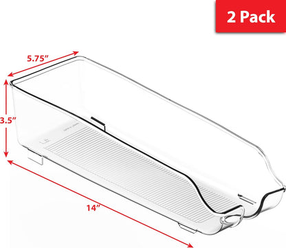 Soda Can Organizer for Pantry/Refrigerator, Clear, Set of 2
