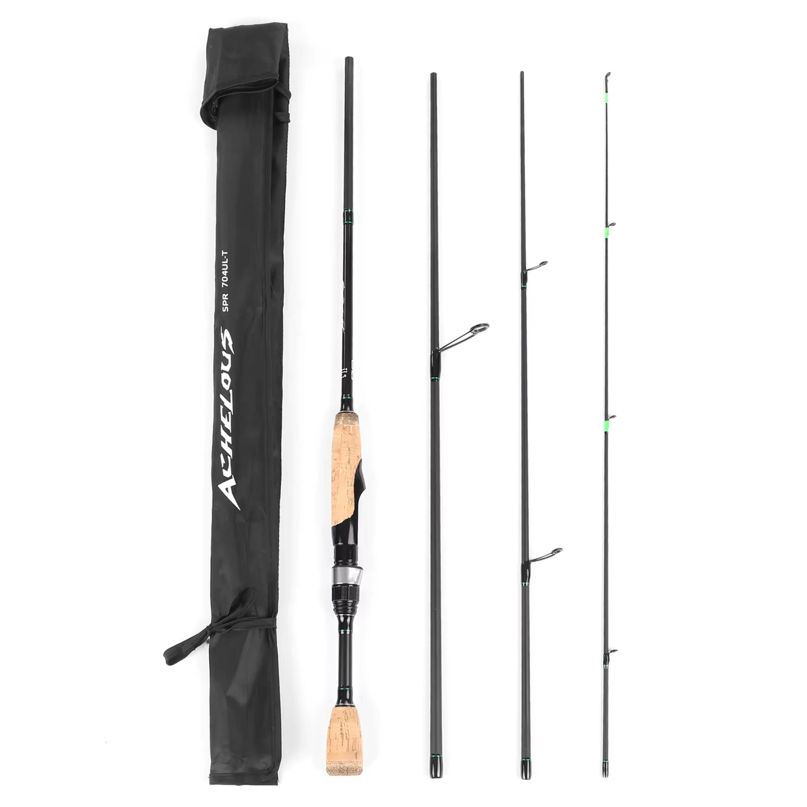 Portable Travel Spinning Fishing Rod Lightweight Carbon Fiber 4 Pieces Fishing Pole Telescopic Fishing Rod Fishing Tools Outdoor