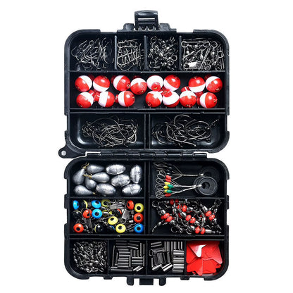 263Pcs Fishing Accessories Set with Tackle Box Including Plier Jig Hooks Sinker Weight Swivels Snaps Sinker Slides