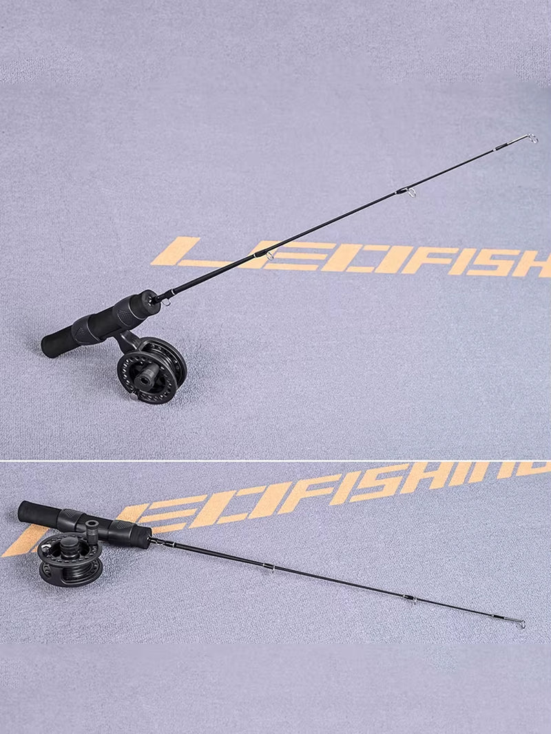 LEO 51Cm Fishing Rod Reel Combo Set Portable Fishing Pole with Reel Ultra-Short Antiskid Grip Tackle Pesca Fisherman Gear