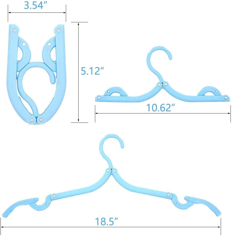 10 Pcs Plastic Travel Hangers - Portable Foldable Clothes Drying Rack for Travel