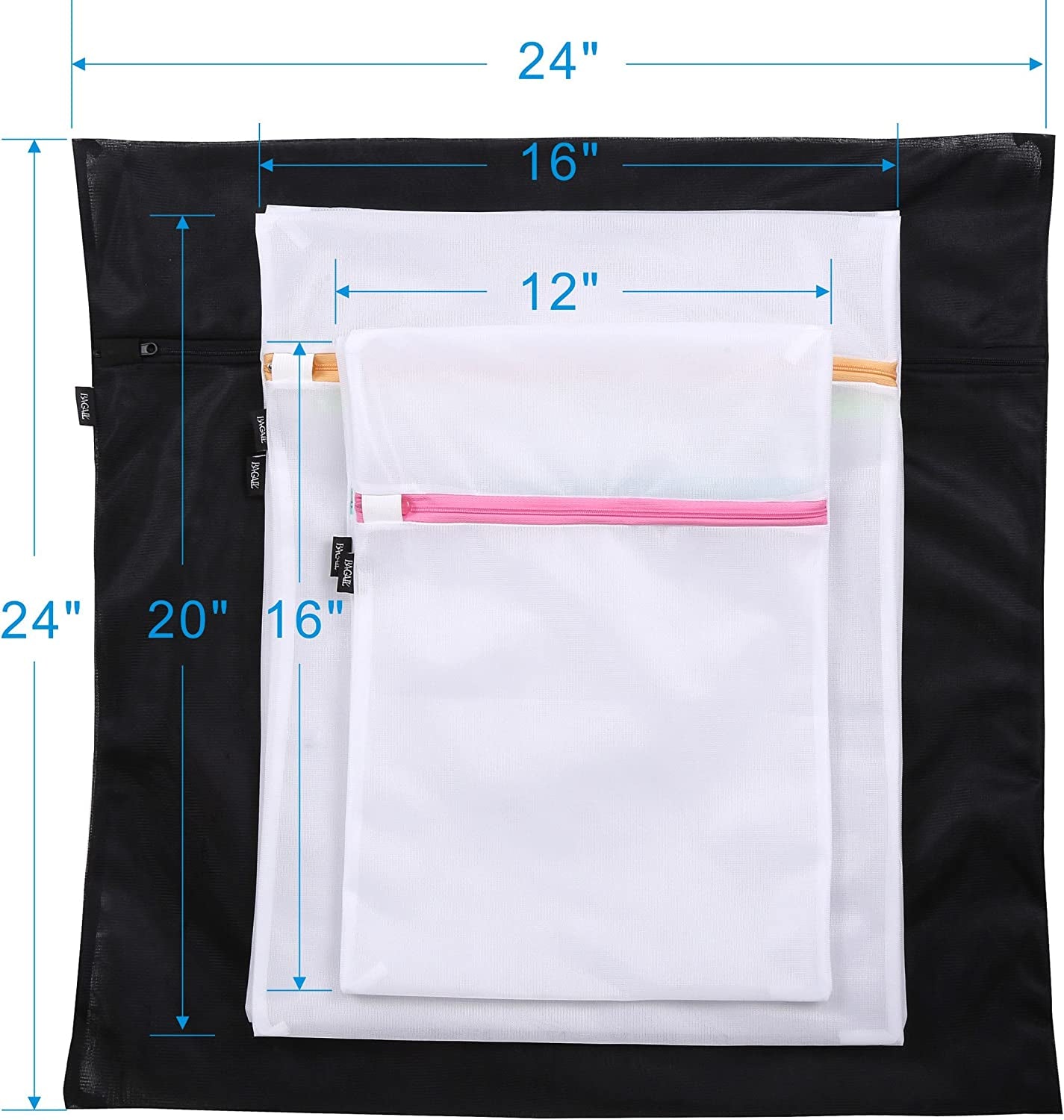 Mesh Laundry Bags, Washing Machine Wash Bags, Reusable and Durable Mesh Wash Bags for Delicate Blouse, Hosiery, Underwear, Bra, Lingerie and Baby Clothes, Great for Travel Storage Organization