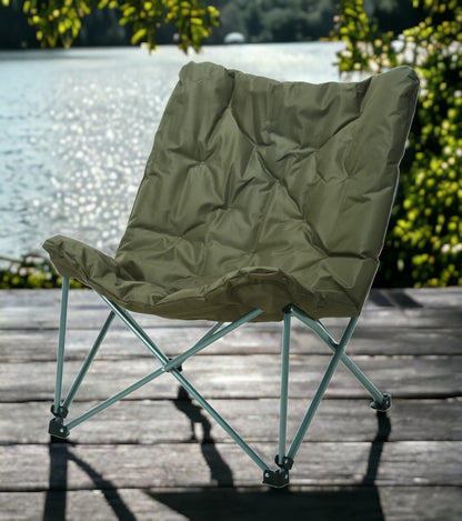 Oversized Butterfly Camping Folding Chair Moon Padded Fishing Portable Cushioned
